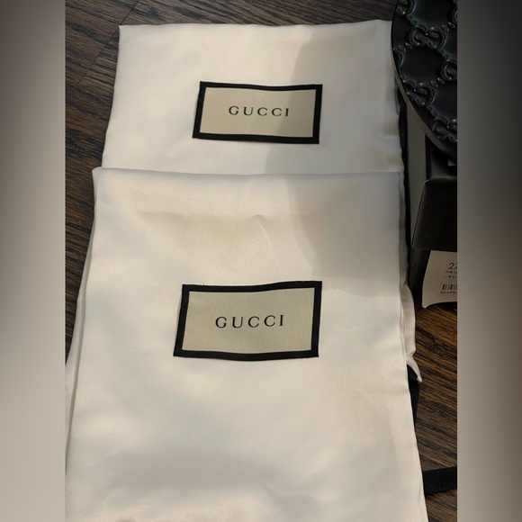 Gucci GG Interlocking Nylon Lifford Flat Thong Sandal size 35 1/5 Nero pre owned - Picture 3 of 5